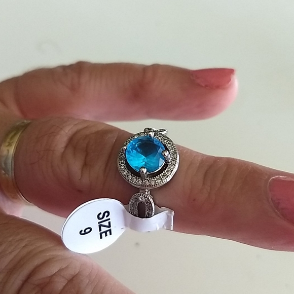NEW Sterling Ring blue💙stone 925 - Picture 2 of 10